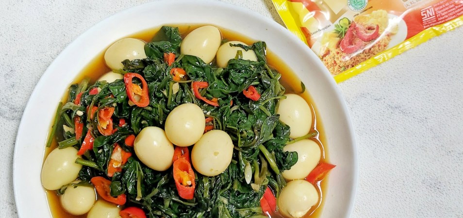 Tumis Kangkung Telur Puyuh